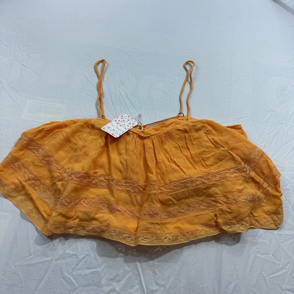 198. NWT Free People‎ orange Yellow Strappy Top (M)